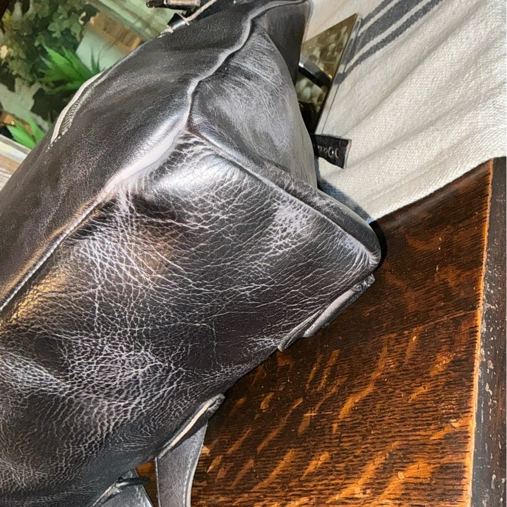 NWT Bed Stu Leather Howie Flapover Leather Backpack Black Rustic Retail $365